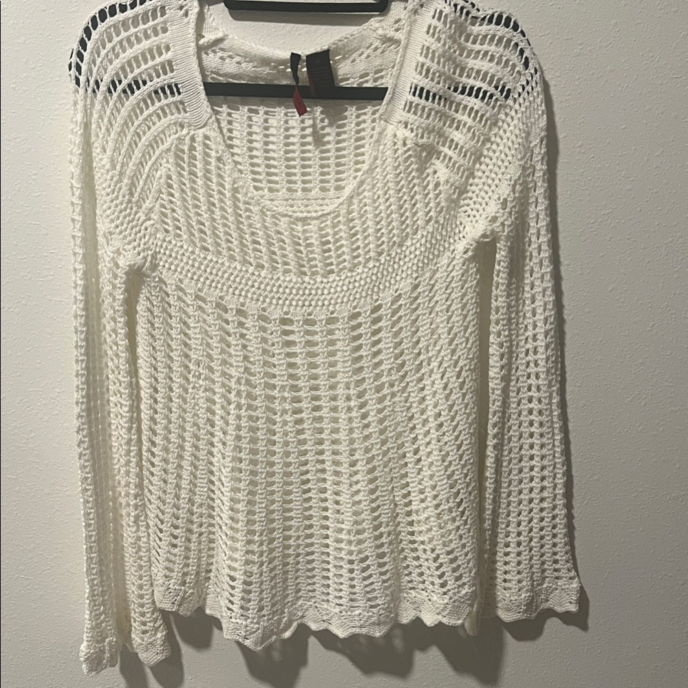 Heart N Crush Cream Open-Knit Women's Sweater